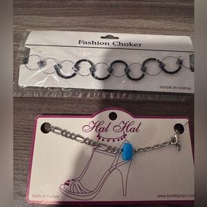 Jewelry Set: Choker necklace and Ankle Bracelet.